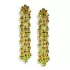 Peridot and Orange Sapphire Fringe Chandelier Earrings