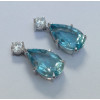 8ctw Pear Cut Aquamarine Drop Earrings