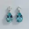 8ctw Pear Cut Aquamarine Drop Earrings