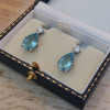 8ctw Pear Cut Aquamarine Drop Earrings