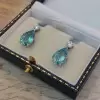 8ctw Pear Cut Aquamarine Drop Earrings