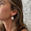 10ctw Cushion Cut White Sapphire Drop Earrings