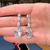 22ctw Pear Cut White Sapphire Drop Earrings