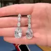 22ctw Pear Cut White Sapphire Drop Earrings