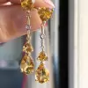 8ctw Vintage Citrine Yellow Sapphire Drop Earrings