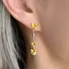 8ctw Vintage Citrine Yellow Sapphire Drop Earrings