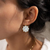 24.6ctw White Sapphire Cluster Flower Drop Earrings