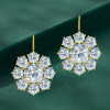 24.6ctw White Sapphire Cluster Flower Drop Earrings
