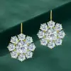 24.6ctw White Sapphire Cluster Flower Drop Earrings