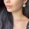 24.6ctw White Sapphire Cluster Flower Drop Earrings