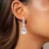 22ctw Pear Cut White Sapphire Drop Earrings