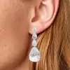 22ctw Pear Cut White Sapphire Drop Earrings