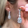 22ctw Pear Cut White Sapphire Drop Earrings