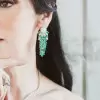 25ctw Emerald & Opal Statement Earrings