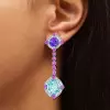 16ctw Oval Cut Aquamarine Drop Earrings
