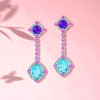 16ctw Oval Cut Aquamarine Drop Earrings