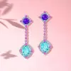 16ctw Oval Cut Aquamarine Drop Earrings