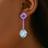16ctw Oval Cut Aquamarine Drop Earrings