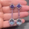 16ctw Oval Cut Aquamarine Drop Earrings
