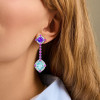 16ctw Oval Cut Aquamarine Drop Earrings