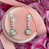 Vintage Round Cut White Sapphire Drop Earrings