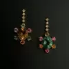 12ctw Multicolor Sapphire Drop Earrings