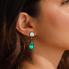 9ctw Vintage Two Tone Emerald Drop Earrings