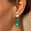 9ctw Vintage Two Tone Emerald Drop Earrings