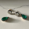 9ctw Vintage Two Tone Emerald Drop Earrings