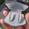 5ctw Cushion Cut White Sapphire Half Hoop Earrings