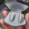 5ctw Cushion Cut White Sapphire Half Hoop Earrings