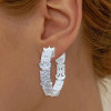 Multi-cut White Sapphire Hoop Earrings