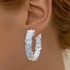 Multi-cut White Sapphire Hoop Earrings