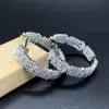 Multi-cut White Sapphire Hoop Earrings