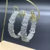 Multi-cut White Sapphire Hoop Earrings