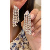 16ctw Pear and Round White Sapphire Chandelier Earrings