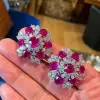 14ctw Ruby and White Sapphire Stud Earrings