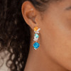 10ctw Asscher Cut Aquamarine Drop Earrings