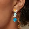 10ctw Asscher Cut Aquamarine Drop Earrings