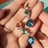 10ctw Asscher Cut Aquamarine Drop Earrings
