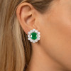 12ctw Emerald and White Sapphire Stud Earrings