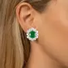 12ctw Emerald and White Sapphire Stud Earrings