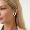12ctw Emerald and White Sapphire Stud Earrings