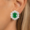 12ctw Emerald and White Sapphire Stud Earrings