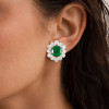 12ctw Emerald and White Sapphire Stud Earrings