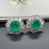 12ctw Emerald and White Sapphire Stud Earrings