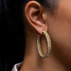18ctw Cushion Cut Yellow Sapphire Hoop Earrings
