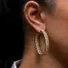 18ctw Cushion Cut Yellow Sapphire Hoop Earrings