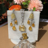 16ctw Pear Cut Yellow Sapphire Chandelier Earrings