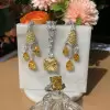16ctw Pear Cut Yellow Sapphire Chandelier Earrings